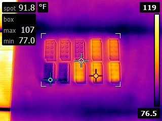 Multicolor lego bricks infrared 1 minute